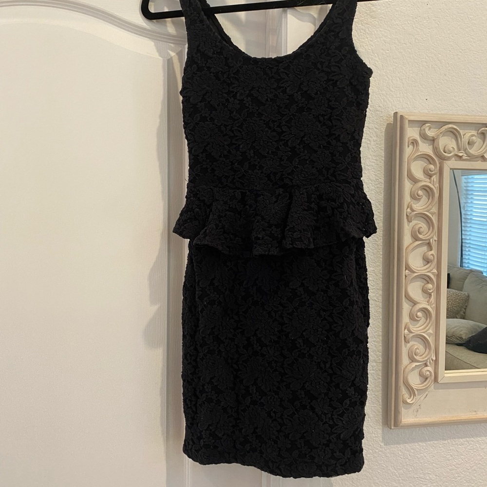 Lace covered little black dress